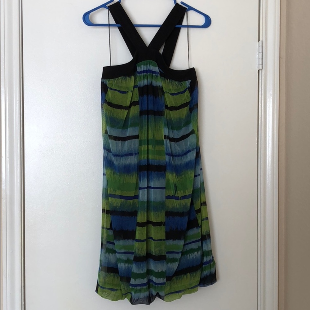 London Times Colorful Haltered Strap Mini Dress